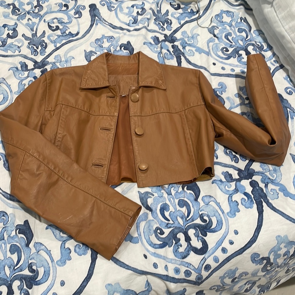 Oversized Hand Painted upcycled leather Jacket